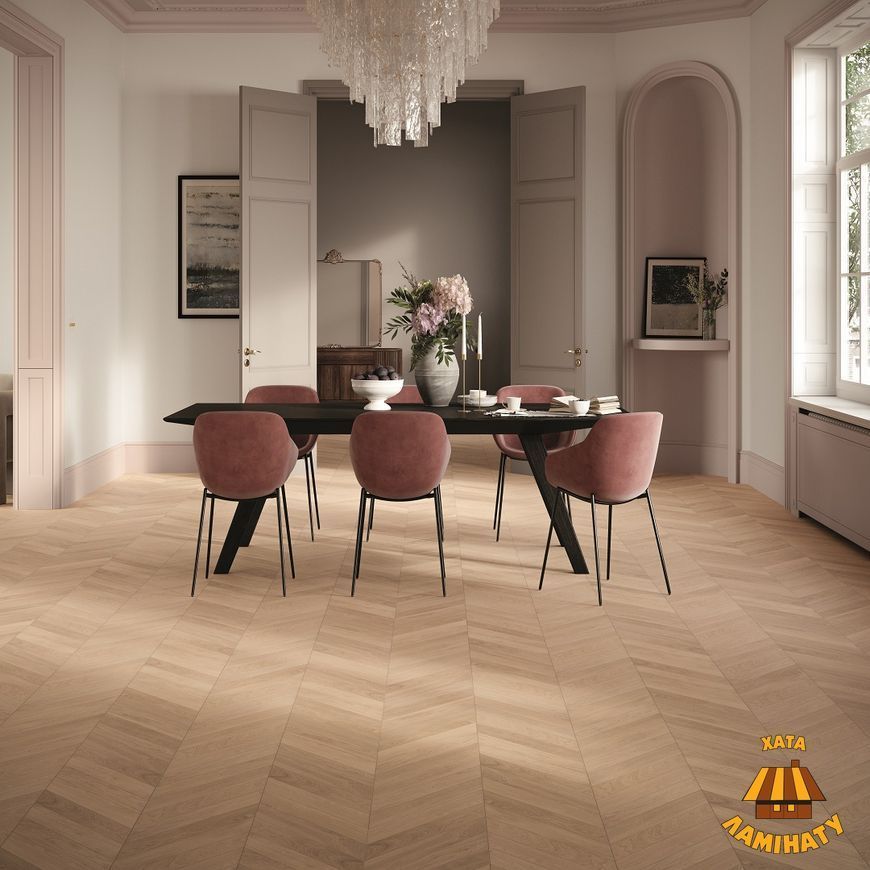 Дуб Chevron Oak White мат лак | Паркетна дошка Parador